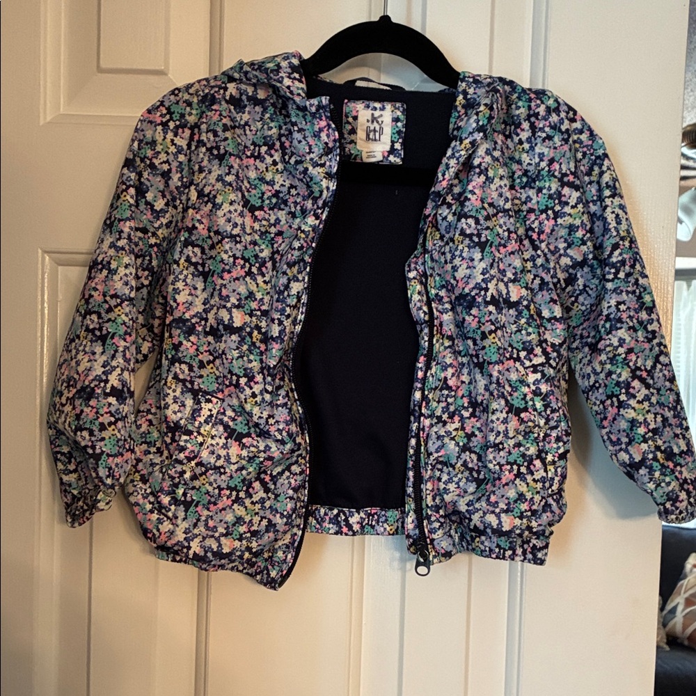 GAP Floral Hooded Raincoat - Navy Multicolor